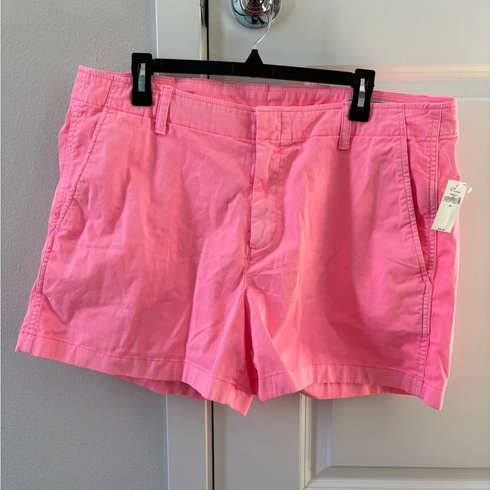 GAP Neon Pink 4” Downtown Khaki Shorts